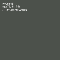 #4C514B - Gray Asparagus Color Image